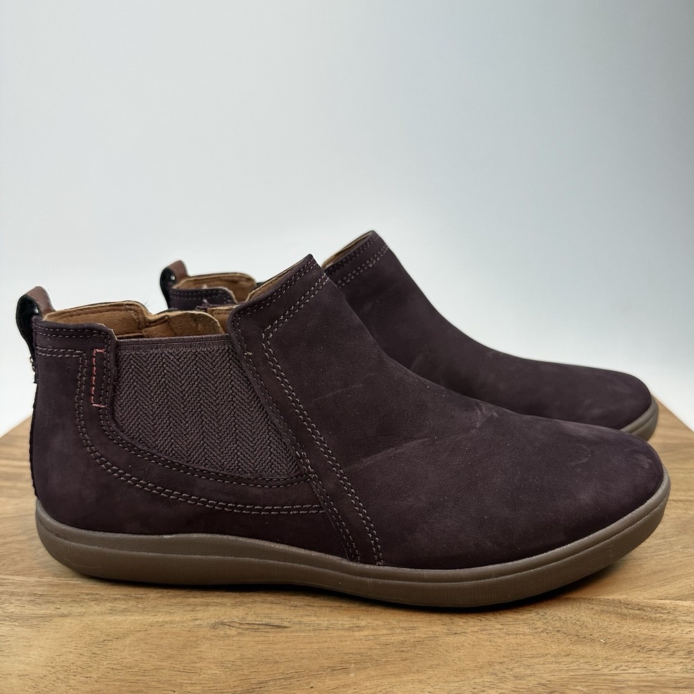 New‎ Womens Cobb Hill Bailee Chelsea Boot Purple Nubuck Leather Shoes Size 9  M